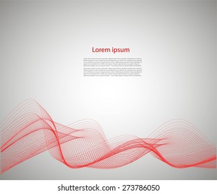 Abstract smooth lines on gray background