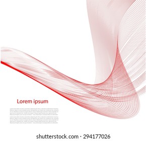 Abstract smooth lines on gray background with text