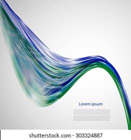 Abstract smooth lines on gray background