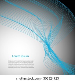 Abstract smooth lines on gray background