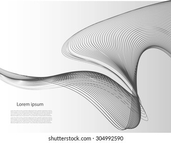 Abstract smooth lines on gray background