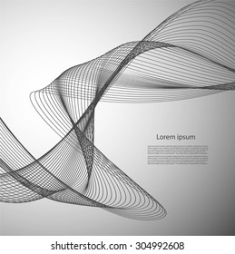 Abstract smooth lines on gray background