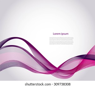 Abstract smooth lines on gray background with text