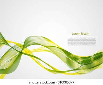 Abstract smooth lines on gray background with text