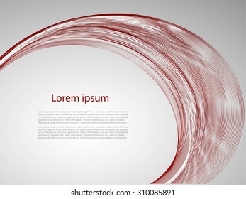 Abstract smooth lines on gray background with text