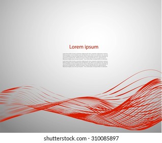 Abstract smooth lines on gray background with text