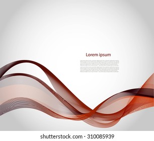 Abstract smooth lines on gray background with text