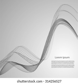 Abstract smooth lines on gray background