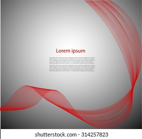 Abstract smooth lines on gray background