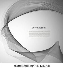 Abstract smooth lines on gray background