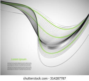 Abstract smooth lines on gray background