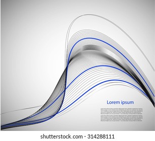 Abstract smooth lines on gray background