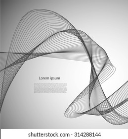 Abstract smooth lines on gray background