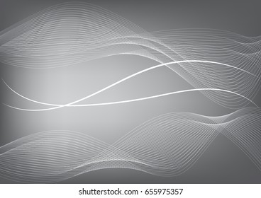 Abstract smooth lines on gray background.
