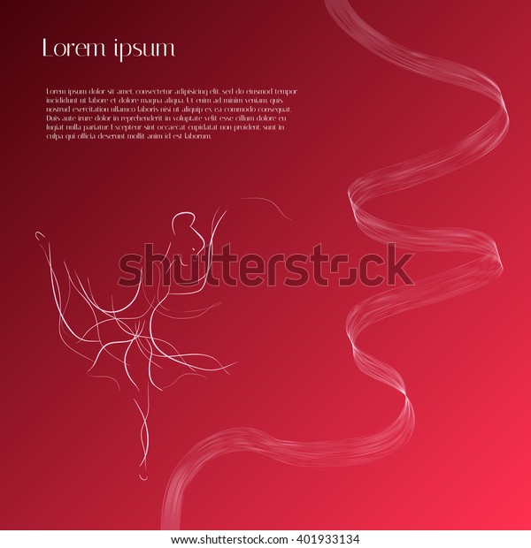 Abstract Smooth Lines On Red Background Stock Vector Royalty Free