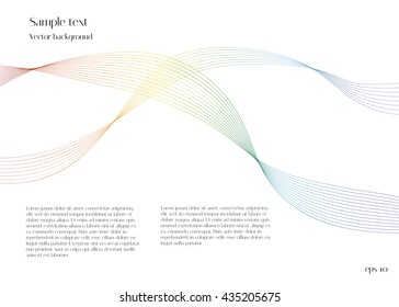 Abstract smooth lines on white background. Waves rainbow colors