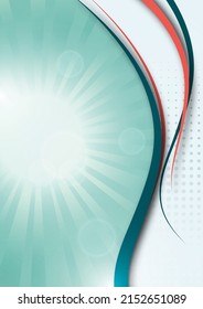 Abstract smooth lines, rays, waves. Colorful colors. Template for presentation, app wallpaper, banner or poster. Vector illustration