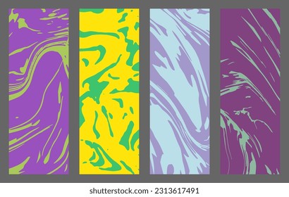 Abstract smooth lines. A set of color compositions for creative ideas for the design of booklets, posters, covers, posters and prints. Minimalist style of creative design, interiors