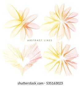 Abstract smooth lines and shapes on white background