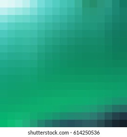 Abstract smooth mosaic tile green background, square format.