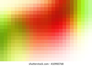 Abstract smooth mosaic tile orange and green background for any design, horizontal format.