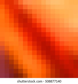 Abstract smooth mosaic tile orange background, square format.