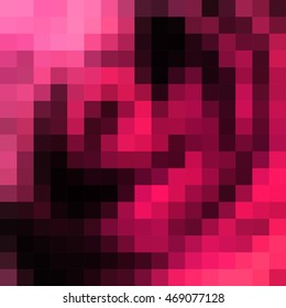 Abstract smooth mosaic tile pink and black background for any design, square format.