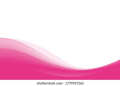 Abstract Smooth Pink White Wavy Background Design Template Vector, Magenta Background with Copy Space for Text