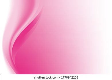 Abstract Smooth Pink White Wavy Background Design Template Vector, Flowing Magenta Background with Copy Space for Text