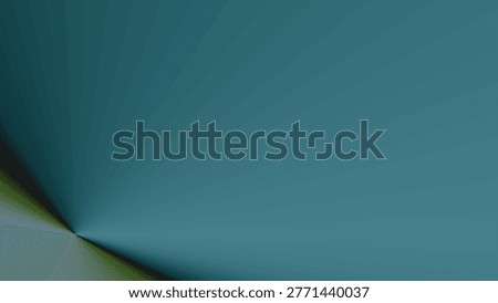 An abstract, smooth radial gradient background featuring teal and blue-green rays emanating from the bottom-left corner.