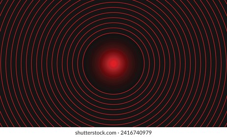 Abstract smooth red waves on black background. vector illustration	