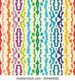 Abstract smooth shapes ornate colorful background.  Seamless pattern. Vector.