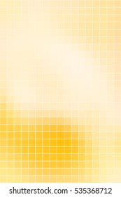 Abstract smooth square mosaic tile yellow background, vertical format.