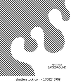 Abstract smooth striped shapes background. Liquid shapes composition. Applicable for covers, placards, posters, brochures, flyers, banner designs. Vector monochrome illustration.