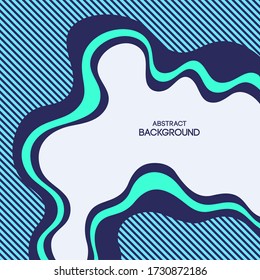 Abstract smooth striped shapes background. Liquid shapes composition. Applicable for covers, placards, posters, brochures, flyers, banner designs. Vector color illustration.