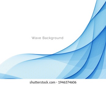 Abstract smooth stylish blue decorative wave background vector