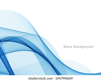 Abstract smooth stylish blue decorative wave background vector