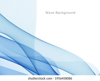 Resumen de fondo suave y elegante de fondo de onda azul decorativo vectorial