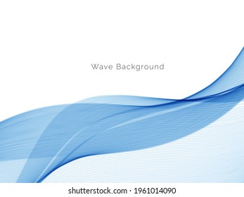 Abstract smooth stylish blue decorative wave background vector