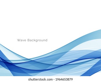 Abstract smooth stylish blue decorative wave background vector