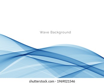 Abstract smooth stylish blue decorative wave background vector