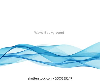 Abstract smooth stylish blue decorative wave background vector