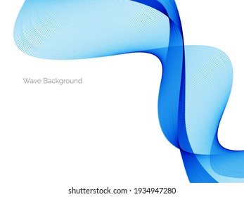 Abstract smooth stylish blue wave background vector