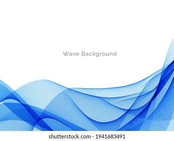 Abstract smooth stylish blue wave background vector