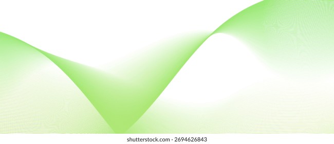 Abstract Smooth stylish abstract green wave background vector. Simple presentation,