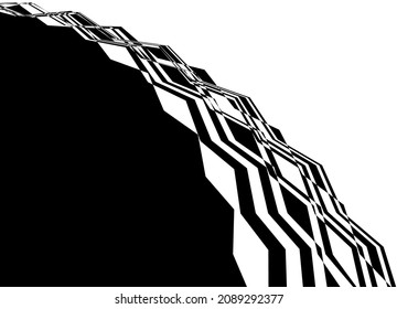 Abstract smooth transition from black to white modern geometric pattern. Black and white striped vector background.