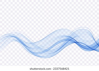 Resumen de flujo transparente suave de onda azul ahumada