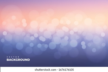 Abstract smooth vector color background with bokeh blurred light spots. Universal texture for wallpaper or web design. Can be set on screen as background illustration.