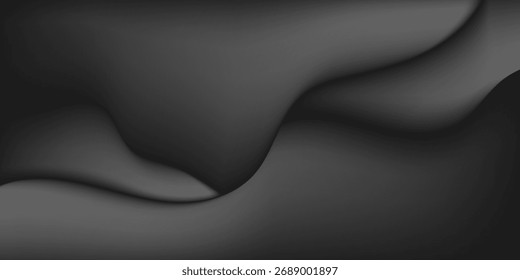 Abstract smooth wave background with a soft gradient from light gray to dark tones. Modern minimalist design perfect for presentations, wallpapers, and digital templates.