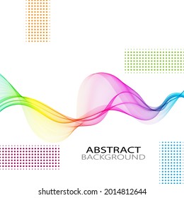 Abstract smooth wave, horizontal lines rainbow design